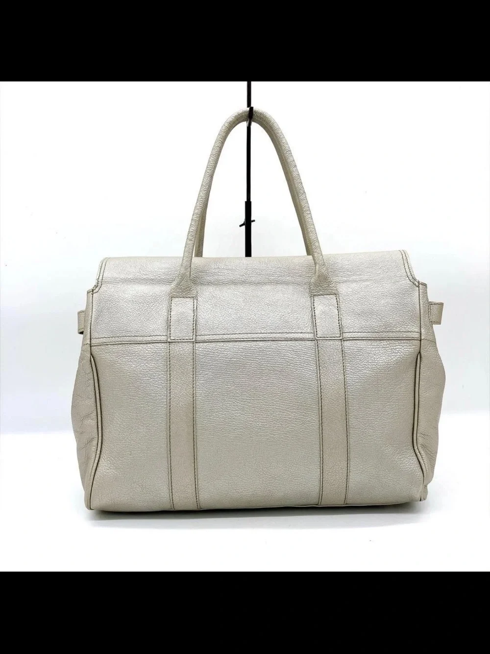 Mulberry Cream Pebbled Leather Top-Handle Satchel